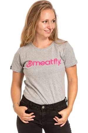 MEATFLY Dámské tričko Ladies MF Logo Grey Heather
