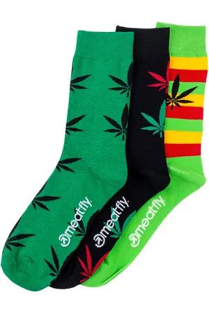 MEATFLY Ponožky Ganja Green socks Triple Pack