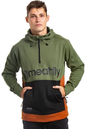 MEATFLY Pánská technická mikina Tason Olive/Black