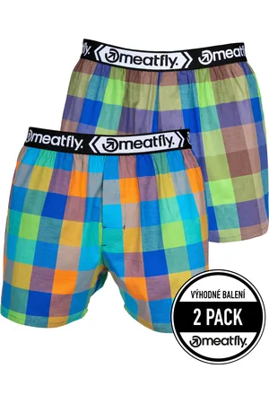 MEATFLY Pánské boxerky Gigi Orange / Brown