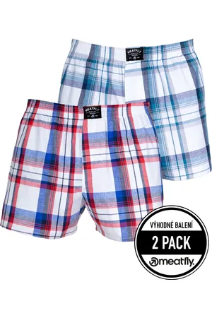 MEATFLY Pánské boxerky Doug White Red / Blue