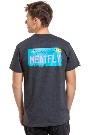 MEATFLY Pánské tričko Plate Charcoal Heather