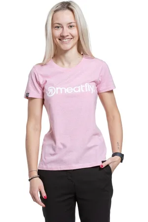 MEATFLY Dámské tričko Ladies MF Logo Pink Heather