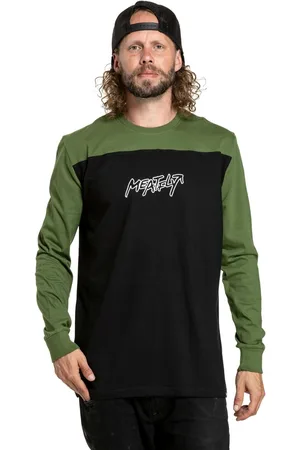 MEATFLY Pánské tričko s dlouhým rukávem Judgement Olive/Black