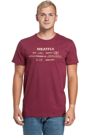 MEATFLY Pánské tričko Sign Dark Wine