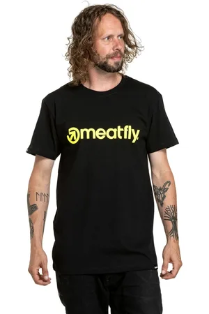 MEATFLY Pánské tričko Joe Black/Lime