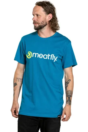 MEATFLY Pánské tričko Joe Lime/Funky Blue