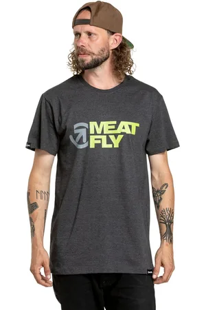 MEATFLY Pánské tričko Revital Lime/Charcoal Heather
