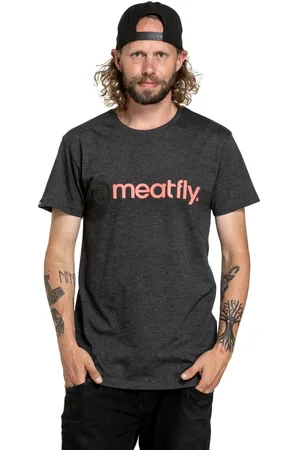 MEATFLY Pánské tričko Joe Red/Charcoal Heather