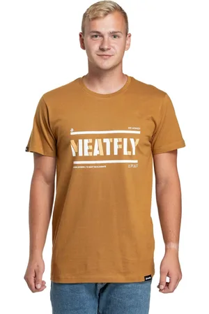 MEATFLY Pánské tričko Rele Gold Brown