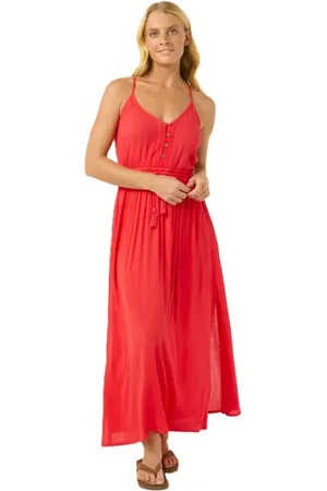 Rip Curl Dámské maxi šaty Classic Surf Hibiscus Red