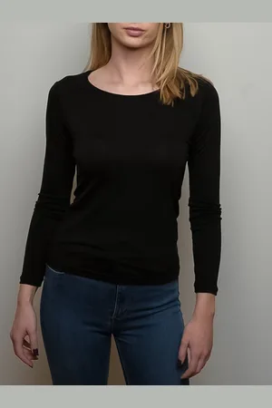 Merino.Live Dámské tričko ze 100% merino vlny s dlouhým rukávem černá XS