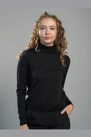 Merino.Live Dámský rolák ze 100% merino vlny černá S