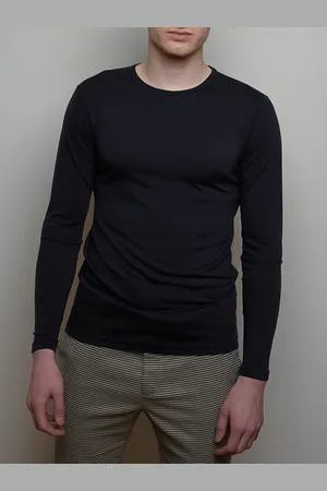 Merino.Live Pánské tričko ze 100% merino vlny s dlouhým rukávem tmavě S