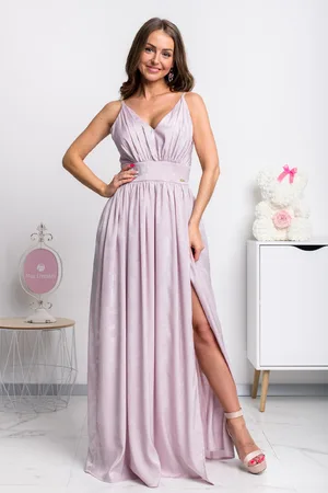 Mia Dresses Fialové lesklé společenské šaty
