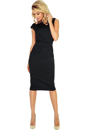 Mia Dresses Černé midi šaty