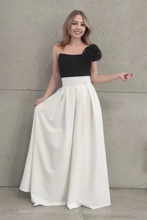 Mia Dresses Smetanová dlouhá sukně