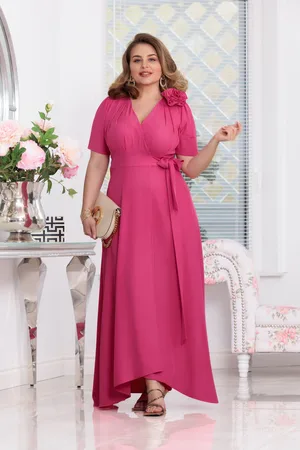 Mia Dresses Cyklámenové zavinovací šaty