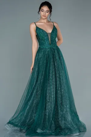 Mia Dresses Zelené tylové šaty s korálky