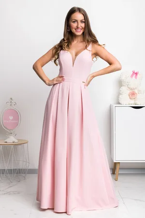 Mia Dresses Světle růžové dlouhé společenské šaty