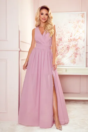 Mia Dresses Starorůžové společenské šaty s rozparkem
