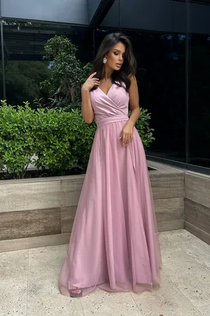Mia Dresses Starorůžové společenské šaty s tylovou sukní