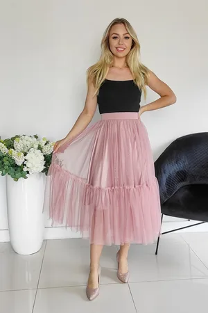 Mia Dresses Starorůžová tylová midi sukně