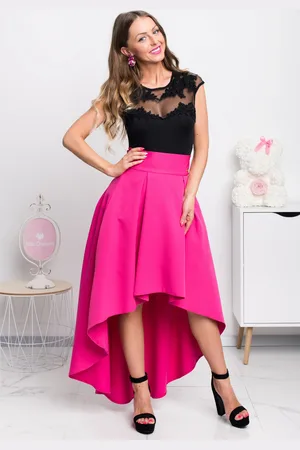 Mia Dresses Cyklamenová asymetrická sukně