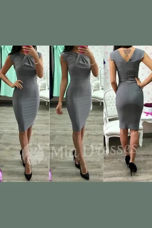 Mia Dresses Poškozené zboží - Šedé krátké přiléhavé šaty