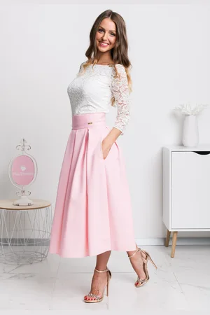 Mia Dresses Světle áčková midi sukně