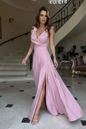 Mia Dresses Starorůžové společenské šaty s mašličkami