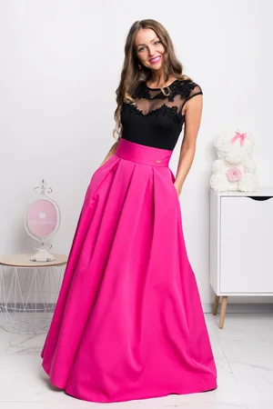 Mia Dresses Cyklamenová dlouhá sukně