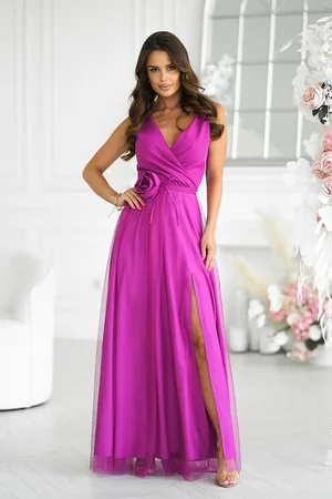 Mia Dresses Fialové společenské šaty s tylovou sukní