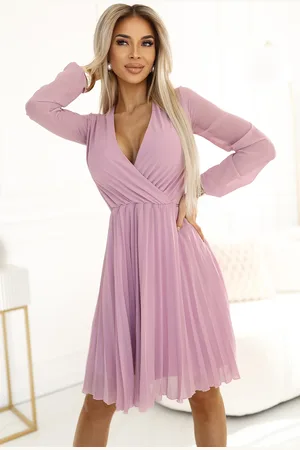 Mia Dresses Starorůžové krátké šaty se skládanou sukní