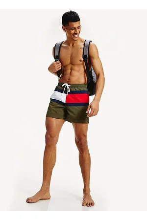 Tommy Hilfiger Pánské zelené plavky Medium