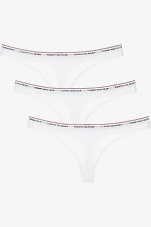 Tommy Hilfiger Dámské bílé tanga 3pack Essentials