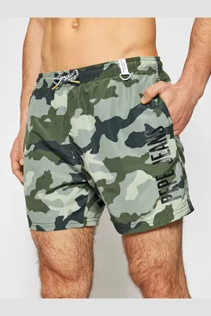 Pepe Jeans Pánské khaki zelené plavky Ramiro