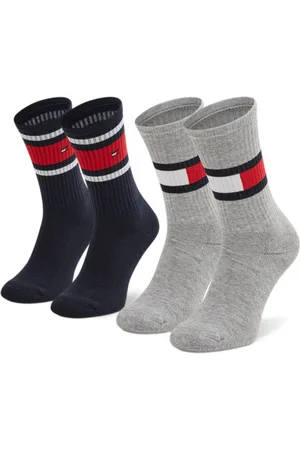 Tommy Hilfiger Chlapecké šedo modré ponožky 2 pack