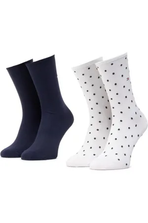 Tommy Hilfiger Dámské bílé a modré ponožky 2 pack Dot