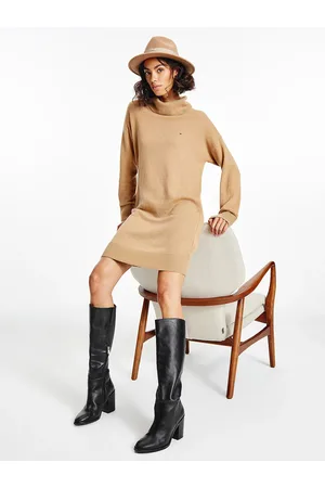 Tommy Hilfiger Dámské béžové šaty Softwool