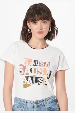 Salsa Dámské bílé tričko s ozdobnými kamínky