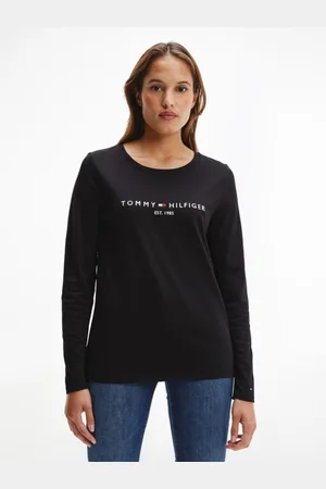 Tommy Hilfiger Dámské černé tričko s dlouhým rukávem