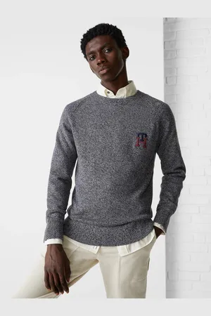 Tommy Hilfiger Pánský tmavě šedý svetr TH Monogram