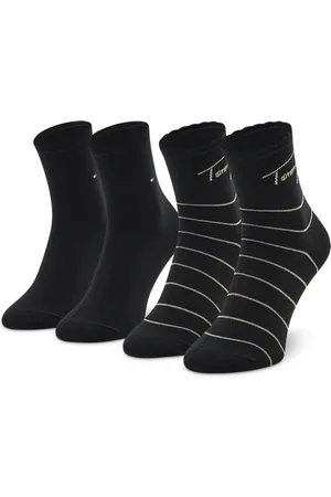 Tommy Hilfiger Dámské černé ponožky 2P STRIPE