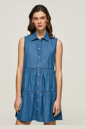Pepe Jeans Dámské modré džínové šaty