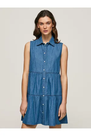 Pepe Jeans Dámské modré džínové šaty