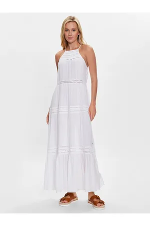 Pepe Jeans Dámské bílé maxi šaty