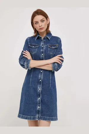 Pepe Jeans Dámské modré džínové šaty