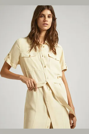 Pepe Jeans Dámské béžové šaty EVELINDA