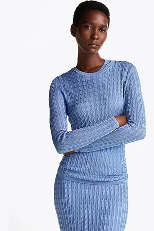 Tommy Hilfiger Dámské modré triko s dlouhým rukávem